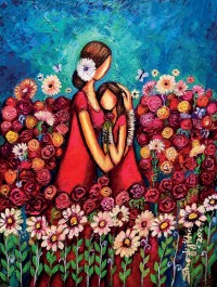 Shazly Khan, The beauty of having a daughter, 18 x 24 Inch, Acrylic on Canvas, Figurative Paintings, AC-SZK-157 Shazly Khan, The beauty of having a daughter, 18 x 24 Inch, Acrylic on Canvas, Figurative Paintings, AC-SZK-157